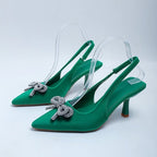 Damen Slingback Pumps mit funkelndem Schleifen-Detail R&B