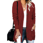 Damen Grobstrickcardigan mit Knopfdetails und praktischen Taschen