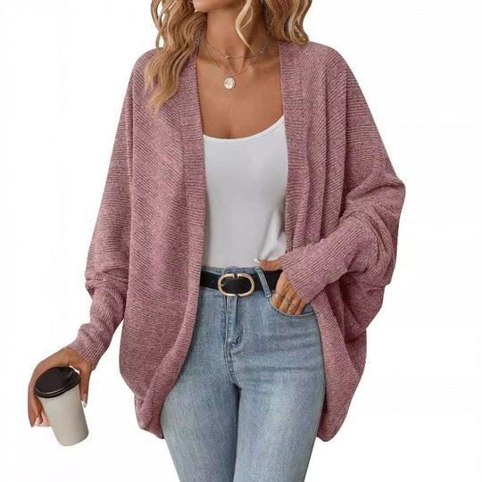 Damen lässige Strickjacke mit oversized Schnitt und lässigen Ärmeln R&B