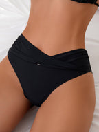 Damen Hochgeschnittene Bikini-Hose im minimalistischen Design mit komfortablem Bund R&B