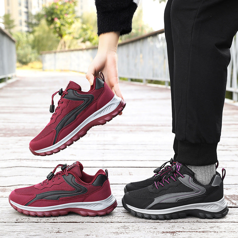 Damen sportliche Laufschuh mit atmungsaktivem Obermaterial und elastischen Schnellschnürsystem R&B