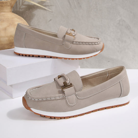 Damen Mokassin-Schuhe mit trendigem Schnallen-Detail R&B