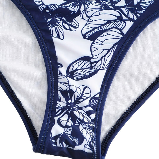 Damen Einteiliger Badeanzug mit floralem Überwurf R&B
