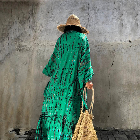 Damen modischer Strandkimono mit ästhetischem Muster Heidi Mode