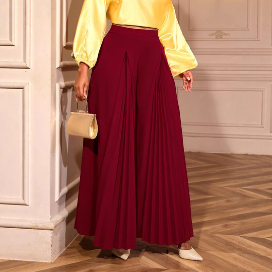 Damen Plisseehose mit hohem Bund und elegantem Faltenwurf R&B