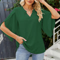 Damen Blusenshirt mit weiten Ärmeln und V-Ausschnitt R&B