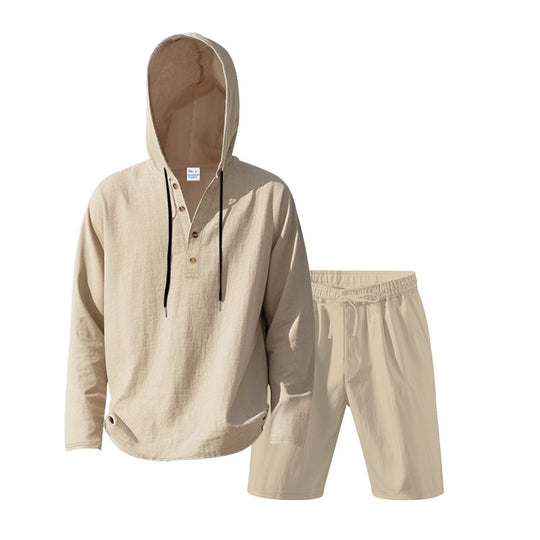 Herren lässiges Freizeit-Set mit Hoodie und Shorts R&B