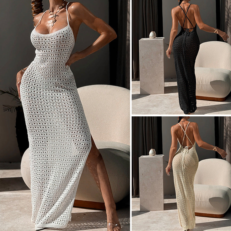 Damen gehäkeltes Maxikleid EB