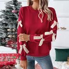 Damen Sweatshirt mit Rüschen und Schleifen R&B