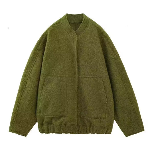 Damen gemütliche und stylische Fleecejacke mit großen aufgesetzten Taschen R&B