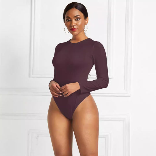 Damen Eleganter Langarmbody mit hohem Beinausschnitt R&B