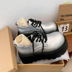 Damen Modische Schnürschuhe mit robustem Plateau und sockenähnlichem Detail R&B