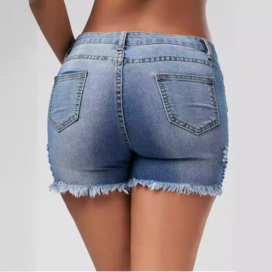 Damen Destroyed Denim Shorts R&B
