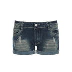 Damen Jeans-Shorts mit funkelnden Akzenten und modischem Design R&B