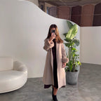 Damen Elegante Langjacke mit abnehmbaren Fuchsärmeln R&B