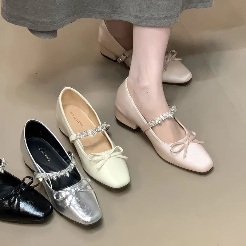 Damen Ballerinas mit eleganter Riemchenverzierung und schimmerndem Finish R&B