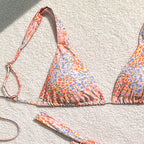 Damen Triangel-Bikini mit verspieltem Blumendesign R&B