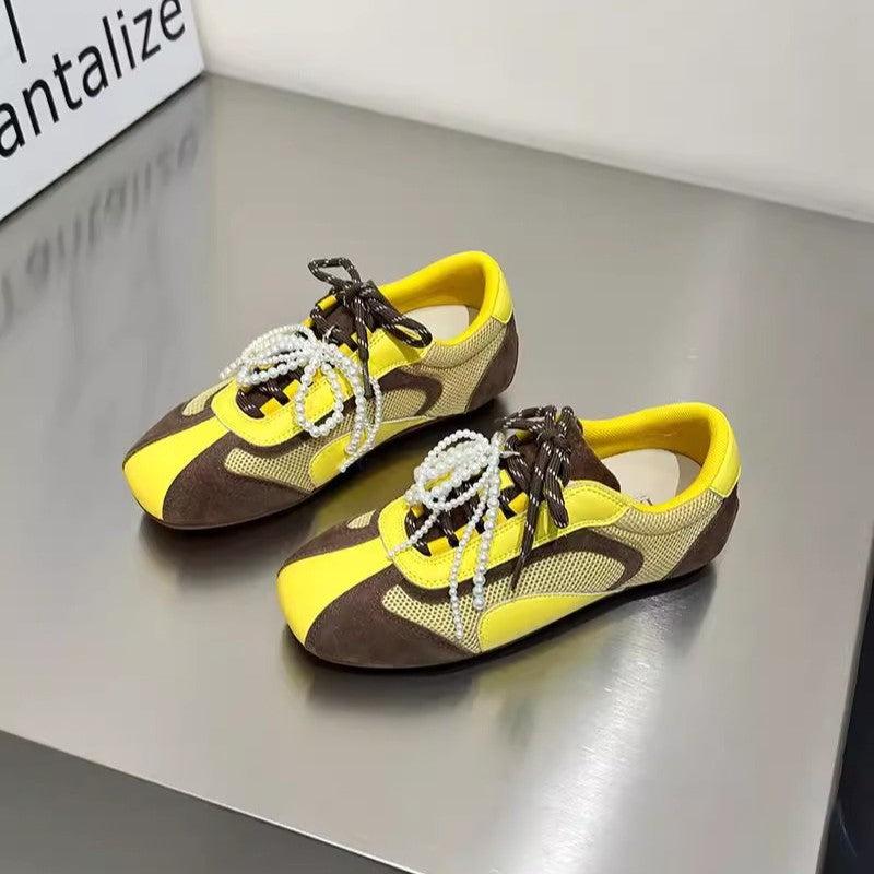 Damen modische Sneakers mit elegantem Sportdesign und hochwertigem Materialmix R&B
