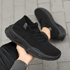 Damen High-Top Sneakers mit atmungsaktivem Strickmaterial und dämpfender Sohle R&B