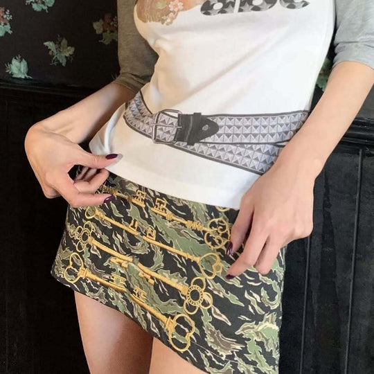 Damen Minirock mit einzigartigem Schlüssel-Design R&B