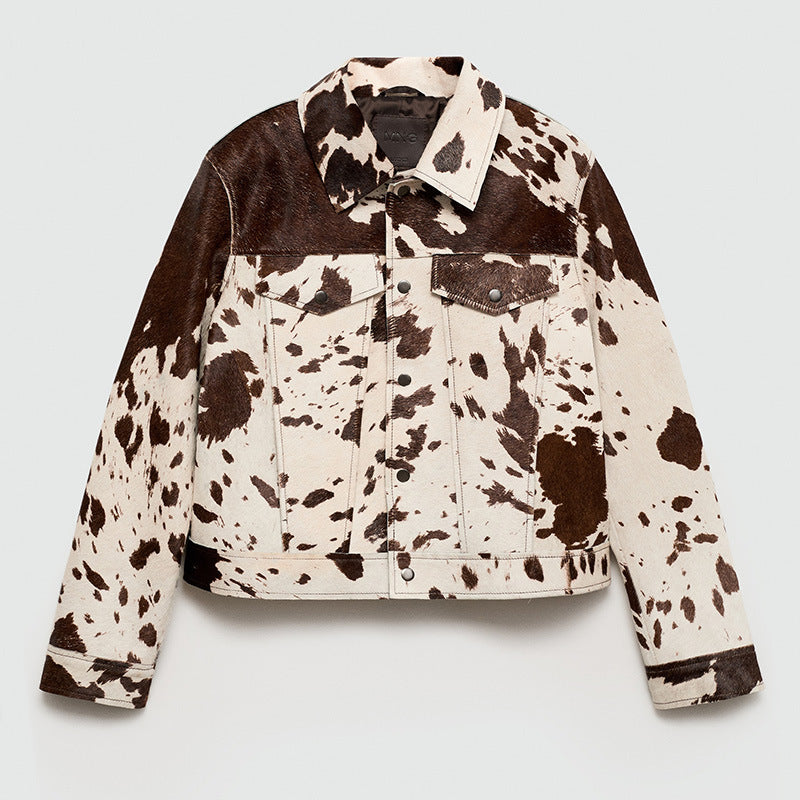 Damen Modische Lammfelljacke mit auffälligem Design R&B
