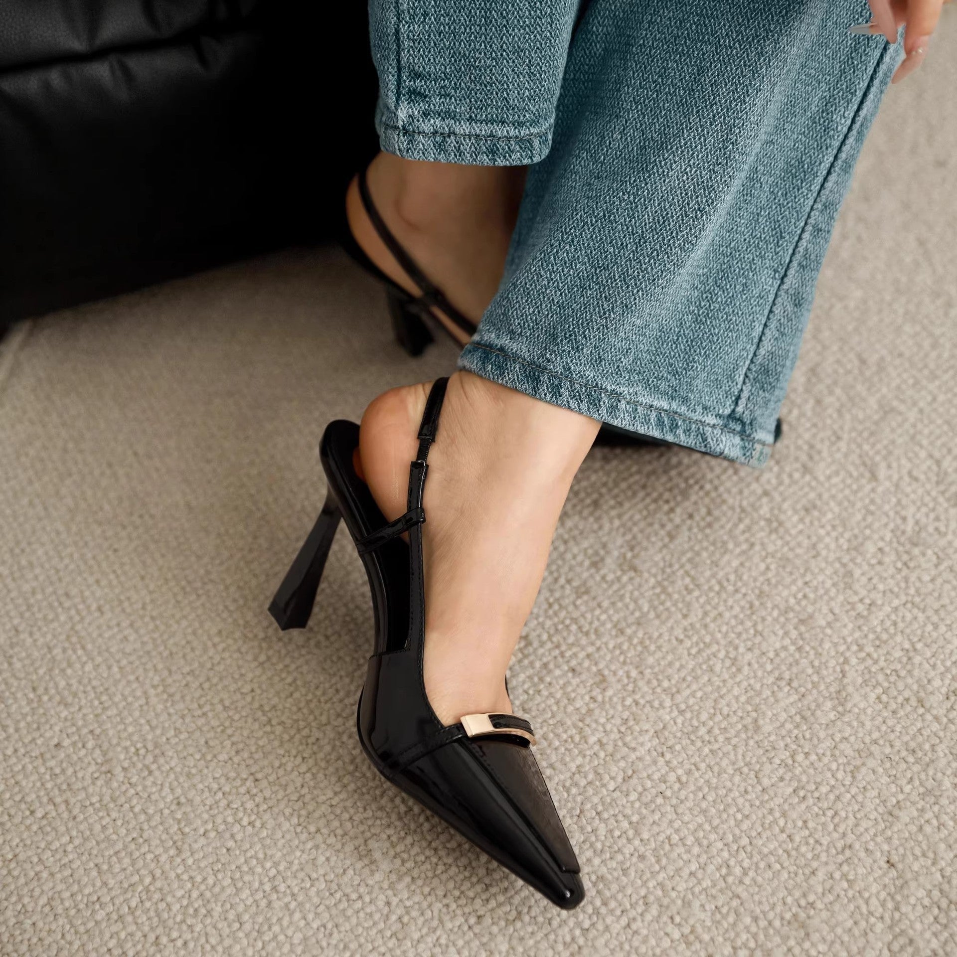 Damen elegante Slingback-Pumps mit schickem Schnallenverschluss R&B