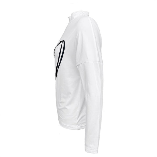 Damen Off-Shoulder Sweatshirt mit Herzmotiv R&B