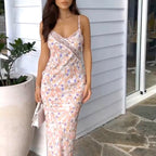 Damen Maxikleid mit zarten Spitzenakzenten und floralem Design EB