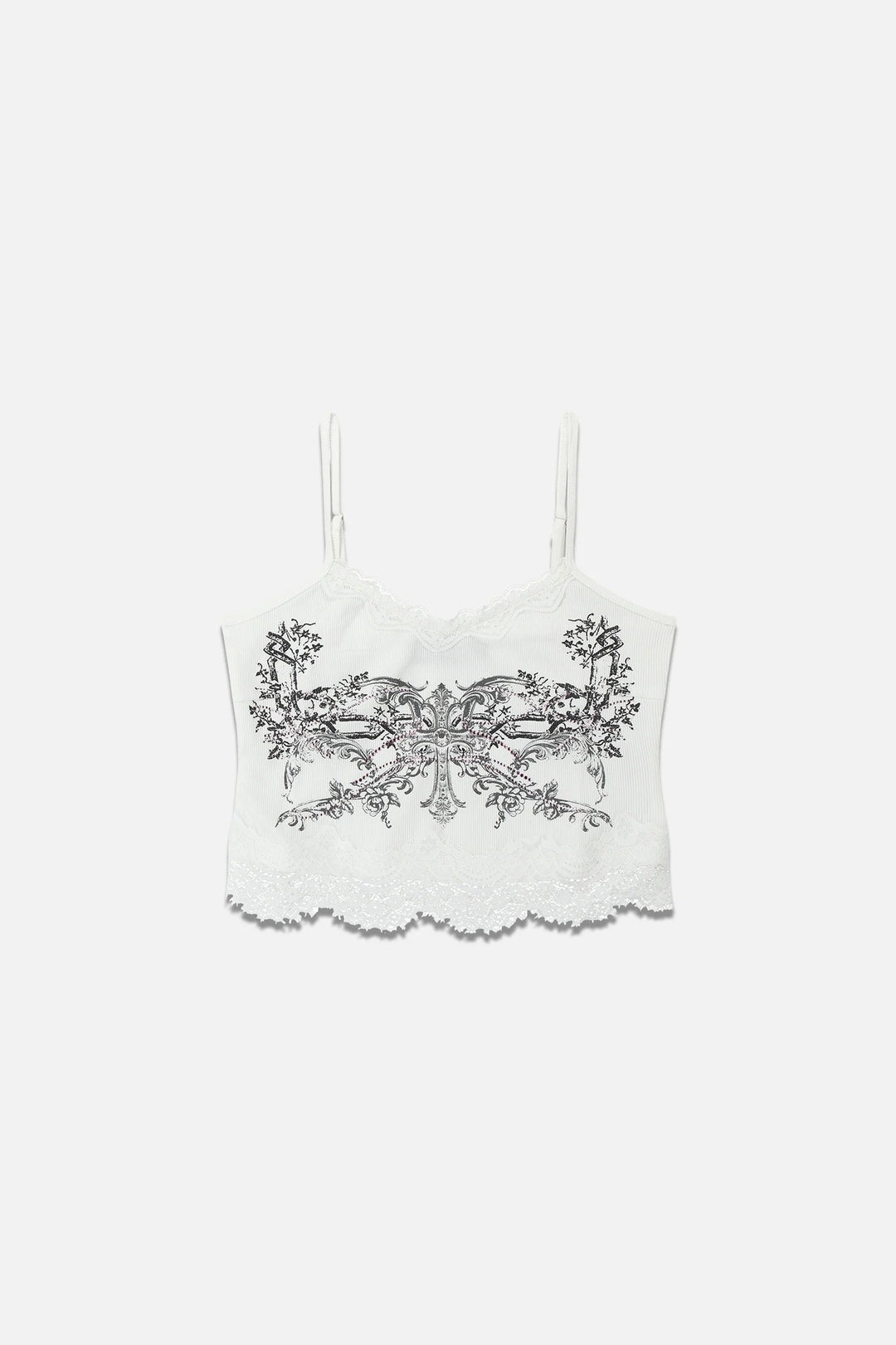 Damen Spitzencamisole mit floralem Druck R&B