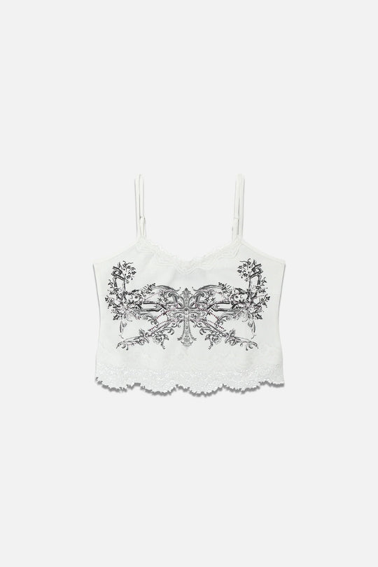 Damen Spitzencamisole mit floralem Druck R&B