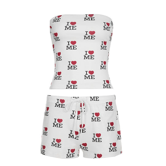 Damen Bandeau-Top mit modischem Druck R&B