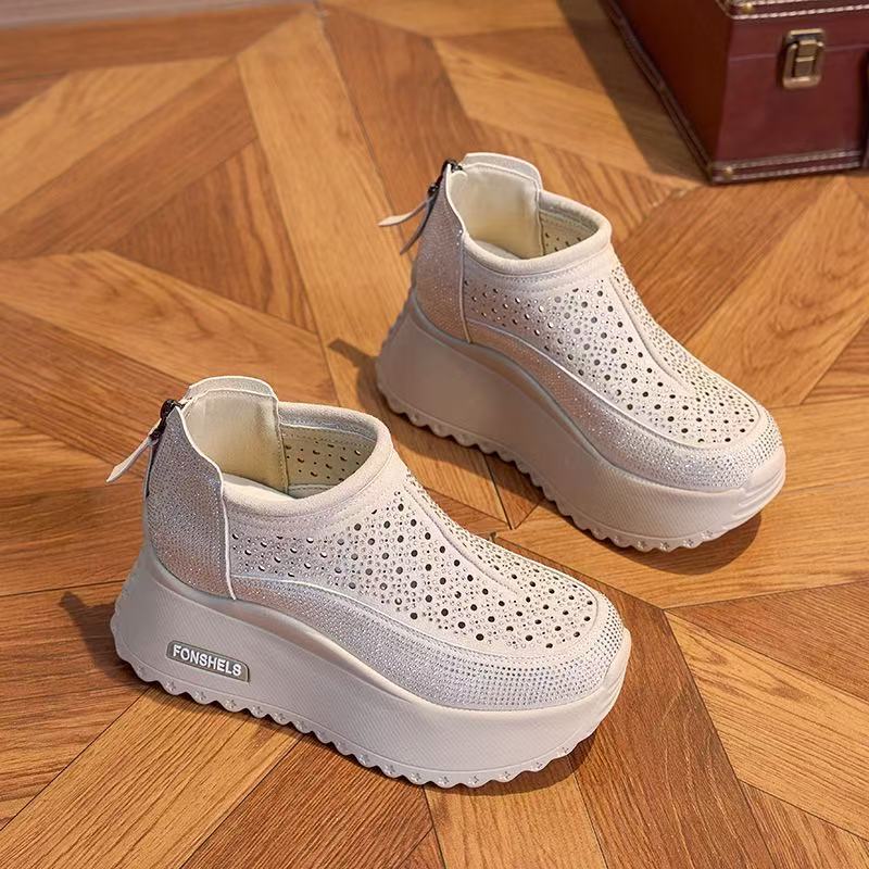 Damen Komfortable Plateau-Sneaker mit atmungsaktivem Obermaterial und modischem Design R&B