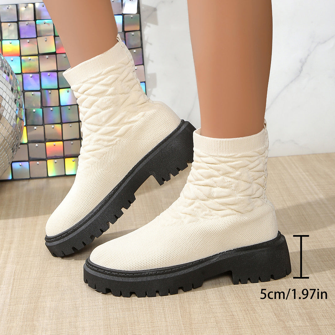 Damen Modische Stiefeletten mit strukturiertem Obermaterial und rutschfester Sohle R&B
