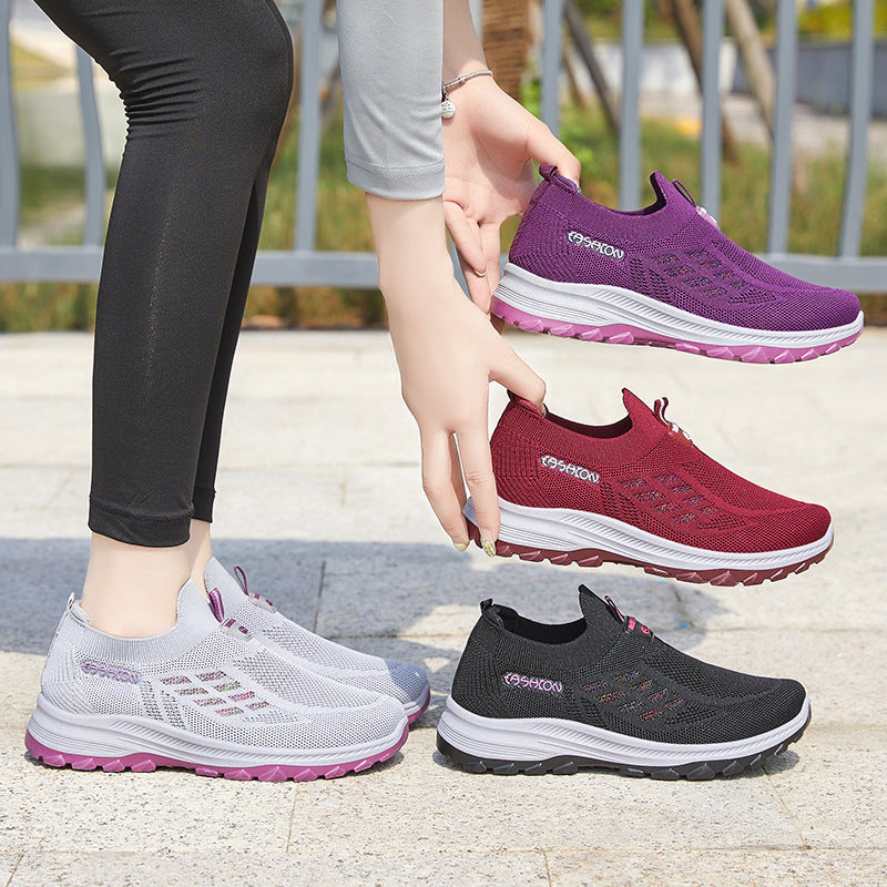 Damen Atmungsaktive Sneakers mit rutschfester Sohle und elastischem Einschlupf R&B