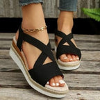Damen Wedge-Sandalen mit geflochtenem Riemedesign R&B