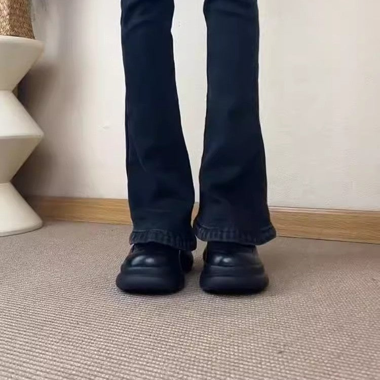Damen Chunky Leder Sneakers mit praktischem Reißverschluss R&B