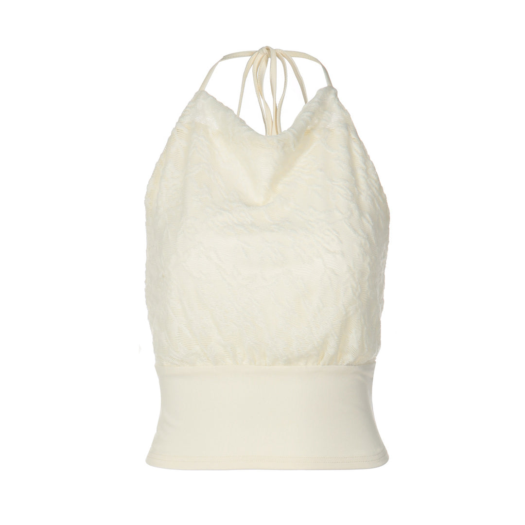 Damen Halter-Top mit raffiniertem Stoffmix R&B