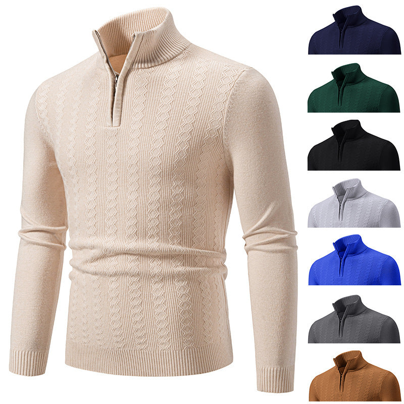 Herren modischer Rollkragenpullover mit elegantem Strukturmuster R&B