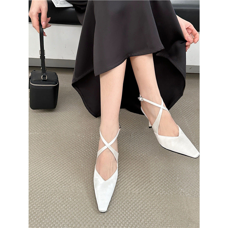 Damen spitze Slingback High Heels mit verstellbaren Riemen R&B