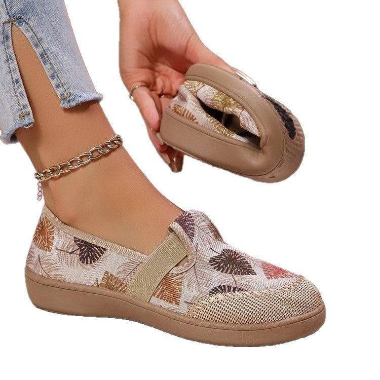 Damen Komfortable Slip-Ons mit floralem Muster R&B