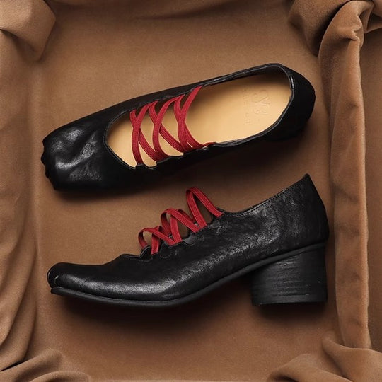 Damen Ballerina-Schuhe mit innovativem Schnürdesign und hochwertigem Leder R&B