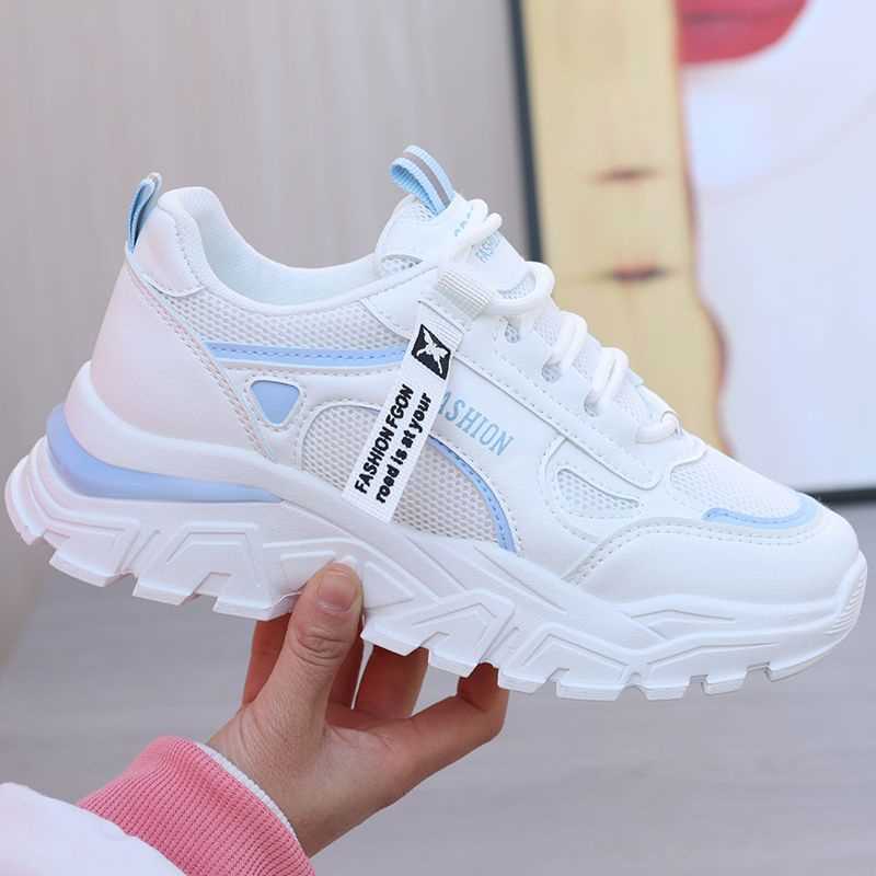 Damen modische Chunky Sneakers mit atmungsaktivem Mesh-Obermaterial und verstärkter Sohle