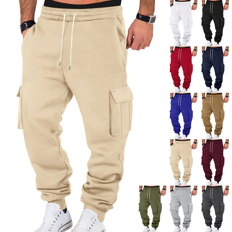 Herren nan Cargo-Jogginghose mit Kordelzug, seitlichen Taschen und elastischen Bündchen R&B