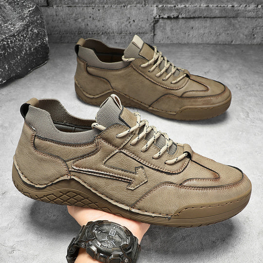 Herren Sportliche Leder Sneakers mit atmungsaktiver Sohle R&B