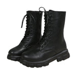 Damen Schnürboots mit robustem Plateau und seitlichem Reißverschluss R&B