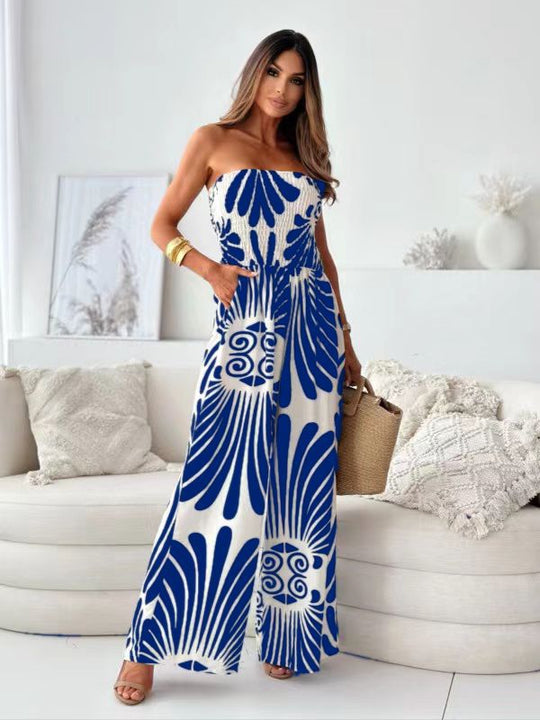 Damen Sommer Jumpsuit mit floralem Design R&B