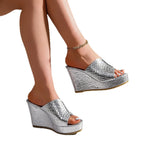 Damen Wedge-Pantoletten mit geflochtenem Obermaterial R&B