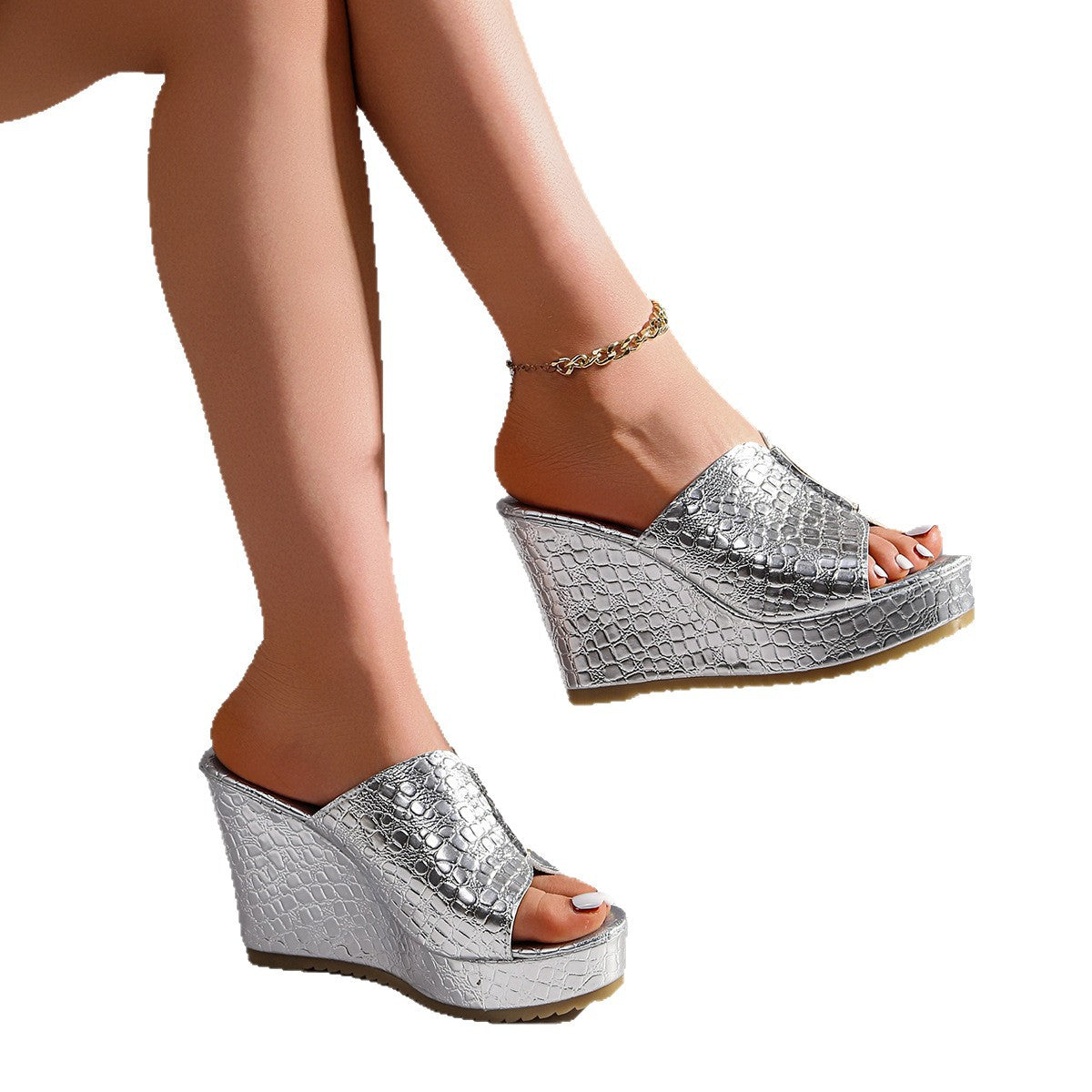 Damen Wedge-Pantoletten mit geflochtenem Obermaterial R&B