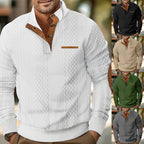 Herren Strickpullover mit modernem Kragen und strukturierter Oberfläche R&B
