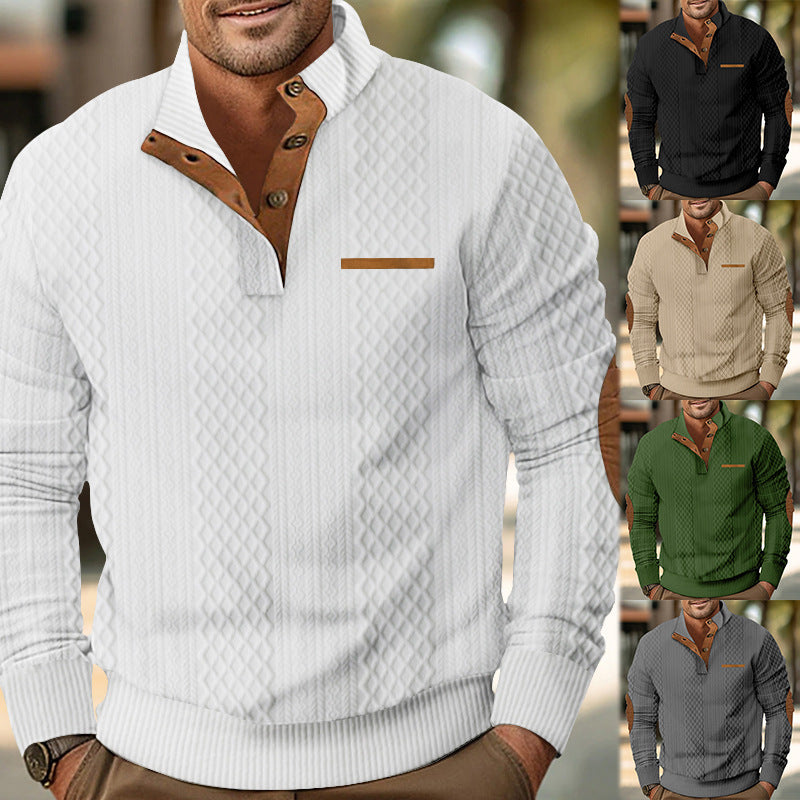 Herren Strickpullover mit modernem Kragen und strukturierter Oberfläche R&B